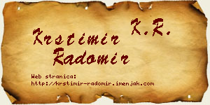 Krstimir Radomir vizit kartica
